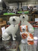3 SMALLER STAFFORDSHIRE DOGS 5" AND 7"