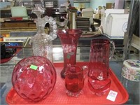PINK AND ROSE GLASS LOT