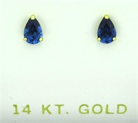 14kt Gold 1.18 Ct Tanzanite Stud Earrings