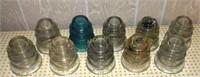 10 Glass Telephone Company Insulators