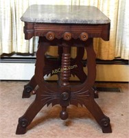 Victorian Parlor Table with Marble Top