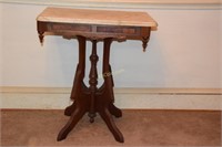 Victorian Parlor Table w/Marble Top 16"x24"x28"h