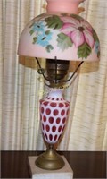 Vintage Finton Coin Dot Opalescent Lamp w/Glass