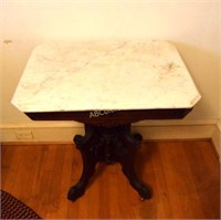 Victorian Marble Top Parlor Table 20"x27"x29"h