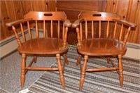 2 Maple Wooden Captains Chairs