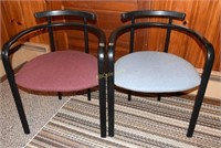 2 Metal Side Chairs w/Upholstered Bottom