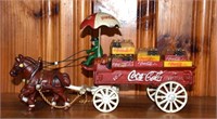 Cast Iron Coca-Cola Horse Drawn Wagon with
