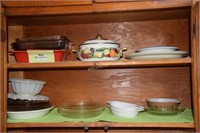 Top 2 Shelves in Wall Cabinet to Left of Stove to