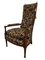 Vintage Wood & Upholstered Arm Chair