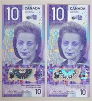 2018 $10 Bank of Canda Uncirculated Notes