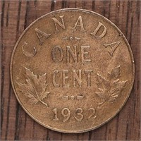1932 One Cent Canadian Coin