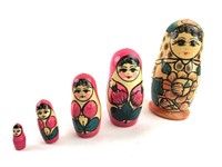 Vintage Wood 6 Inch Russian Nesting Dolls