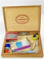 Sobroso Wood Cigar Box w/ Sewing Kit