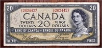 1954 $20 Bank of Canada 'Devils Face' Note