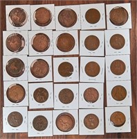 25  x  U.K. Pennies (1878-1967)