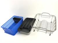 Dish Rack & Plastic Basket