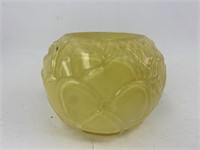 Small Vintage Yellow Glass Candle Votive