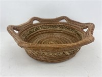 Vintage Unique 10 Inch Hand Woven Basket