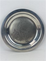 Vintage 9 Inch Norman Rockwell Pewter Plate
