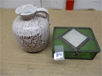 Pottery Jug & Glass Box