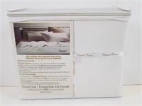 Elegant: Bed Linen Duvet Set (Queen) Creme White