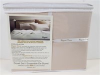 Elegant: Bed Linen Duvet Set (Queen) Beige