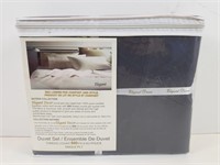 Elegant: Bed Linen Duvet Set (Queen) Dark Grey