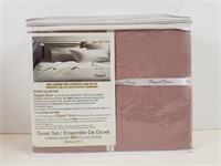 Elegant: Bed Linen Duvet Set (Queen) Dusty Rose