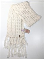 Cable Sherpa Scarf (Creme/White)