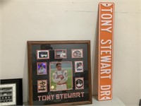 Tony Stewart framed print and road sign