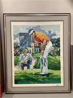 Golfer framed print