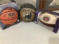 3 - Indiana college team autographed balls