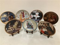 7 - Norman Rockwell plates with stands