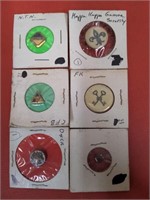 Lot of six vintage collectible pins