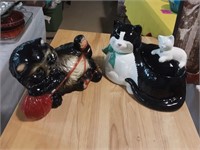 Pair of ceramic cats