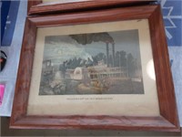 Four Currier and Ives framed prints