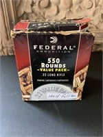 federal ammunition ( half full box ) .22 long