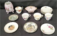 Box of porcelain tea saucers and cups