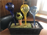 3 glass watering globes - NEW