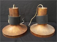 Pair of Mid-century copper pendant lights