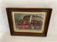Framed Basket of Roses print (29" x 22")