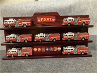 Set of Replica F.D.N.Y Fire Engines with Display