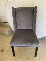 Blue Velvet Chair (41" tall, 21" wide)