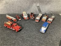 Assorted Fire Themed Collectible Vehicles
