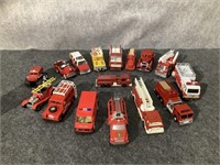 16 Assorted Toy Fire Vehicles