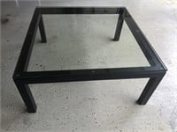 Crate & Barrel Square Coffee Table with Glass Top
