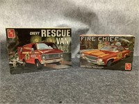 Set of 2 Fire Rescue Vehicle Model Kits