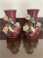 Vases (flowers & birds, set of 2)