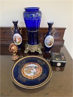 Decorative Blue Glass Vases