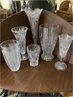 Cut Glass Vases (set of 6)